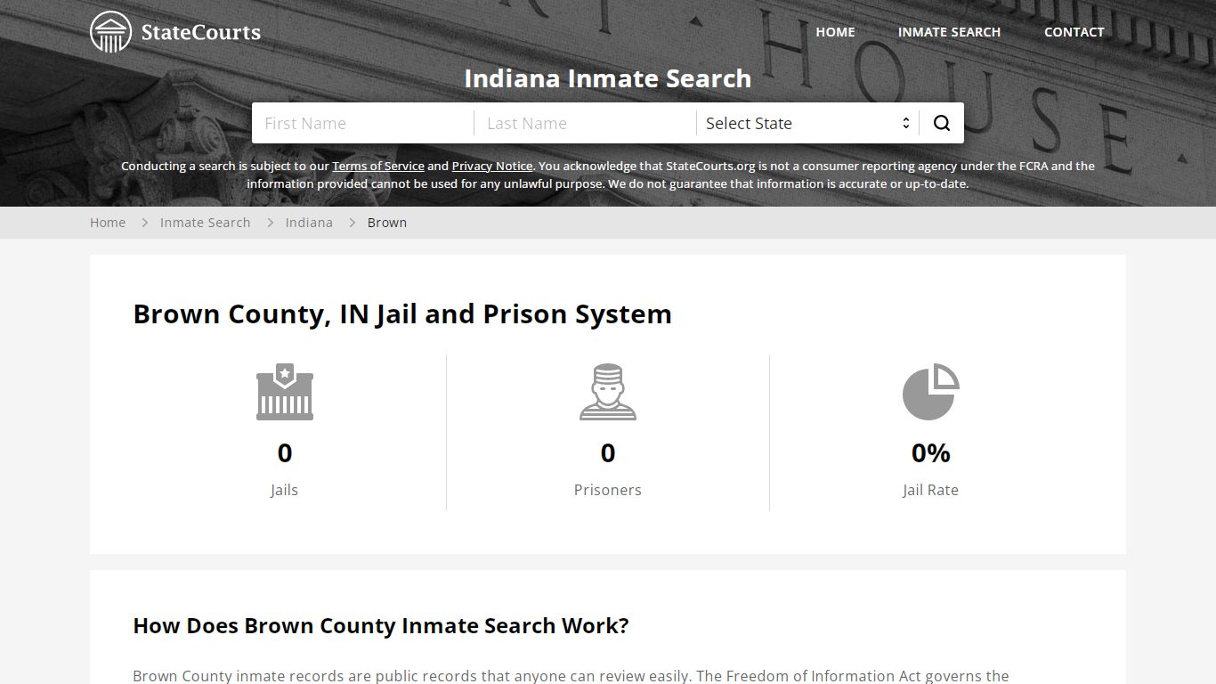 Brown County, IN Inmate Search - StateCourts